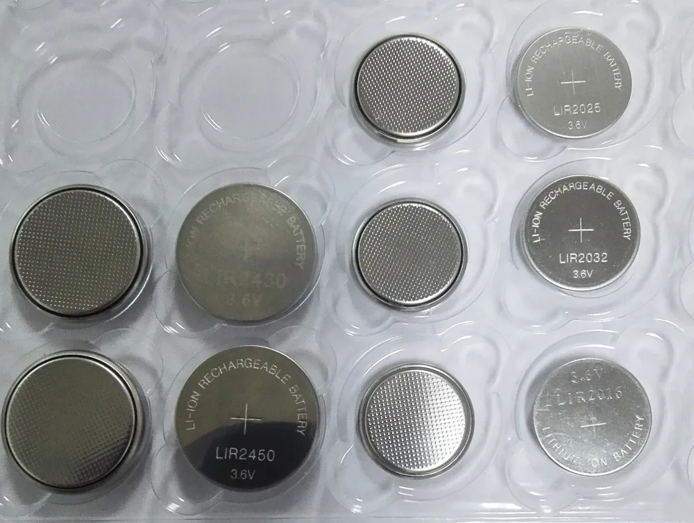 Rechargeable 3.7v LIR2430 LIR2477 Lir3032 LIR3048 Lir450 Lithium Li-ion Button Cell Battery