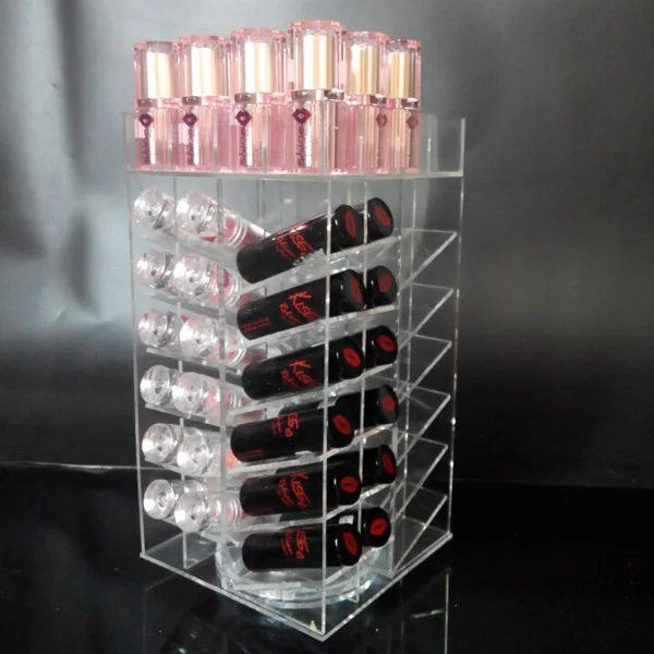 Desktop Clear Makeup Organizer Acrylic Lipstick Customized High End Cosmetic Display