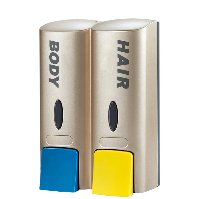 300*2 ml Double Wall Mounted Liquid Plastic Shower Shampoo Gel Lotion Bottle soap dispenser for hotel and bathroom