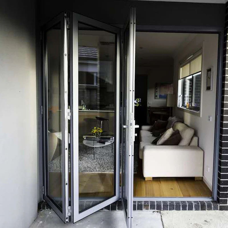 Prefab house Slimline interior  bi folding door and patio aluminum glass folding door window