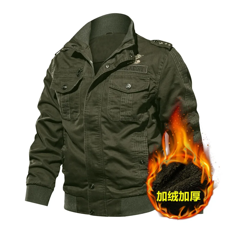 Jacket Men Camouflage Fleece Jackets Coat  Casual Fashon Bomber Jackets Plus Size M-6XL For Male