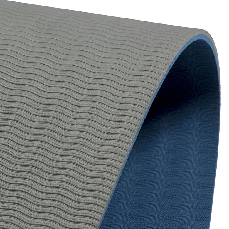 Eco Friendly Organic Blue TPE OEM Yoga Mat 6mm Anti Slip Non-slip Double Layer Tpe Yoga Mat