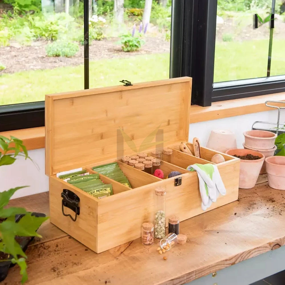 Eco-friendly Custom Small Bamboo Flower Wildflower Vegetables Seed Packets Storage Box