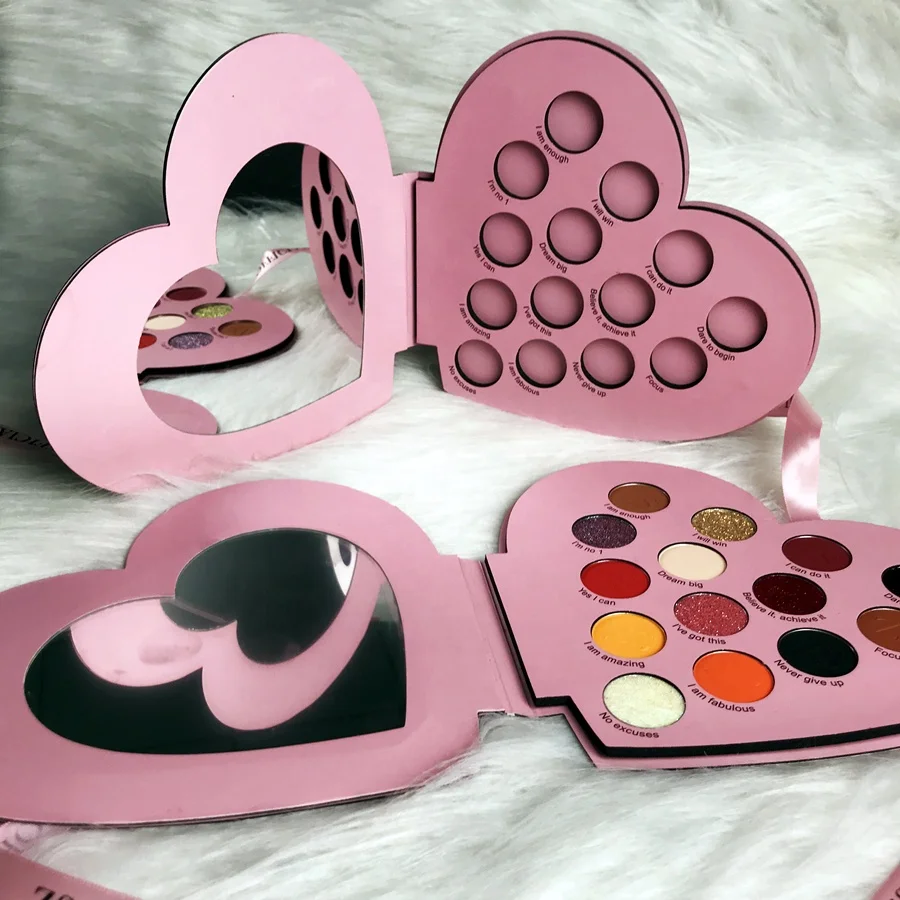 Valentine Gift Love Palette Custom Heart Shape Eyeshadow Palette (1600579131544)