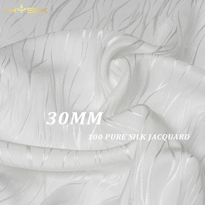 fast shipping 100 pure silk satin jacquard fabric 30mm white black heavy silk material chinese brocade in silk