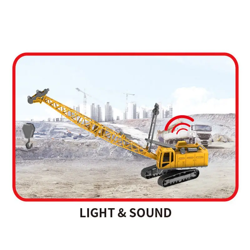 Light sound plastic Simulation Model engineering truck toy Sliding engineering large mobile crane toys