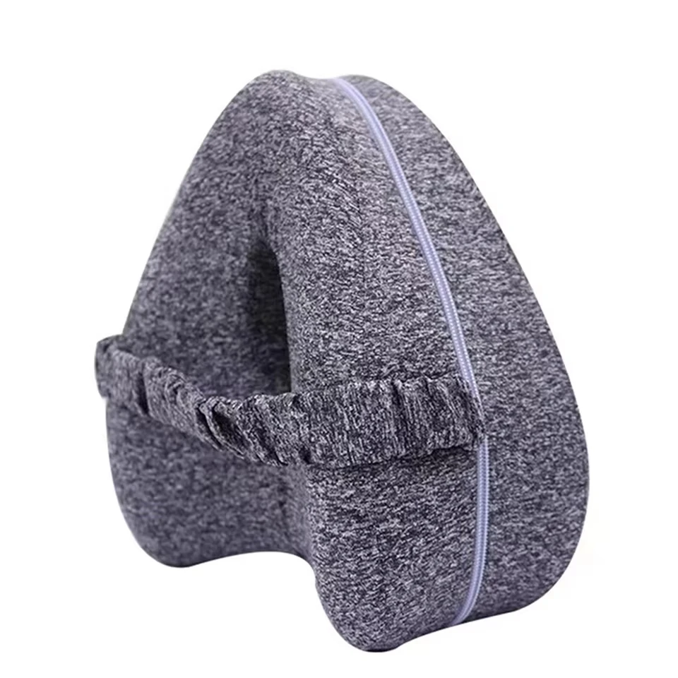Leg Ergonomic Side Sleeping Pillows Memory Foam Knee Pillow with Strap for Side Sleeper Leg Support Cushion with Removable Cover