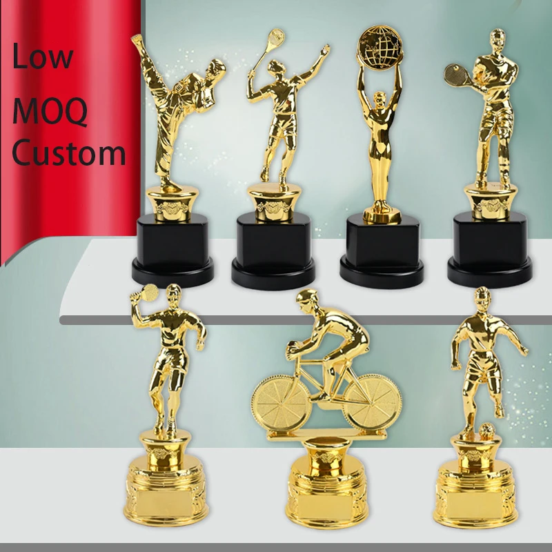 High-end Custom Wholesale Free Design Low MOQ Sports Race Metal Trophy With Crystal Base Metal Trophy Awards