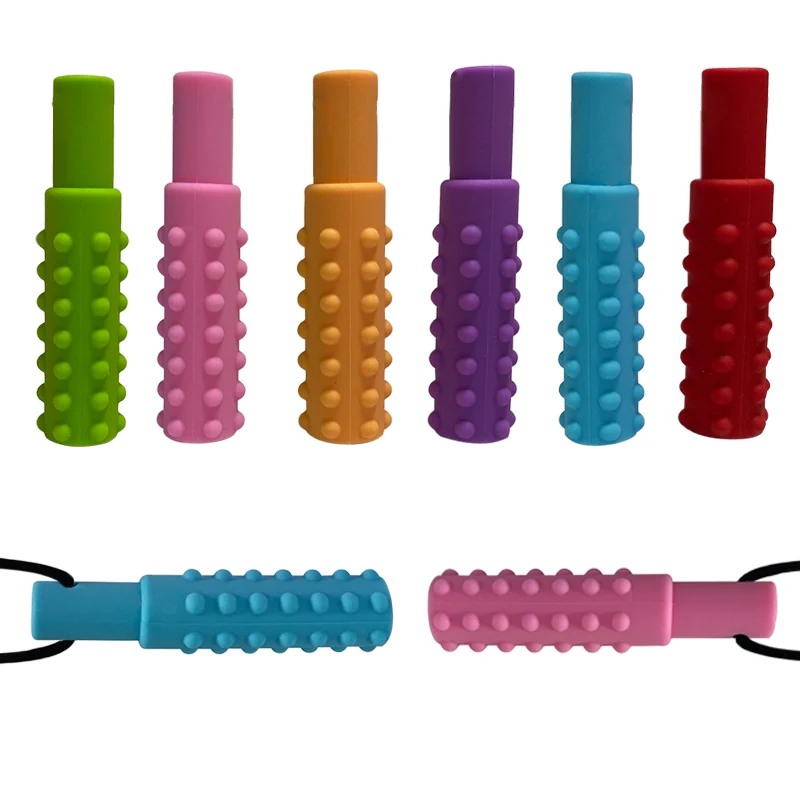 2020 New Baby Chew Necklace Silicone Texture Teether Kid Oral Motor Sensory Chew Pendant for Autism ADHD