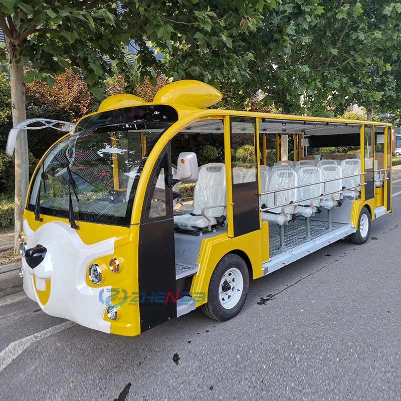18 мест мультфильм экскурсионный автобус Электрический парк развлечений автомобиль туристический школьный городской с мотором