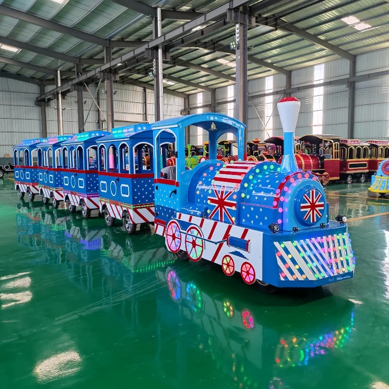 Customized Entertainment Rides Kids Mini Trackless Train, Amusement Park 24 Seats Royal Trackless Train for Sale