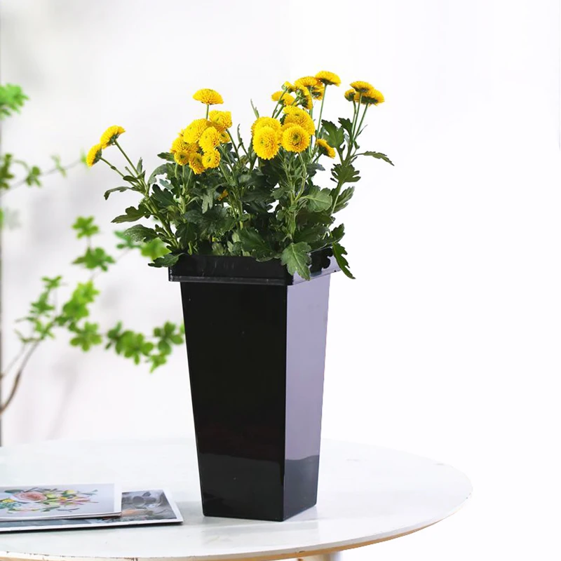 Square flower plastic bucket florist flower arrangement household wake-up flower bucket living room decoration