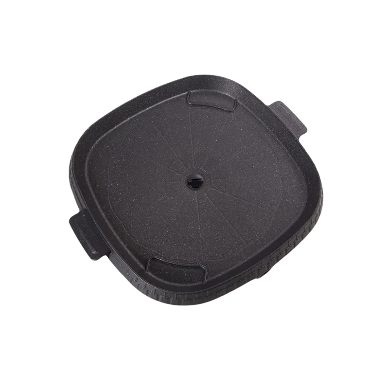 Maxsun 32cm square die casting grill pan, korea stone bbq pan, camping gas grill pan