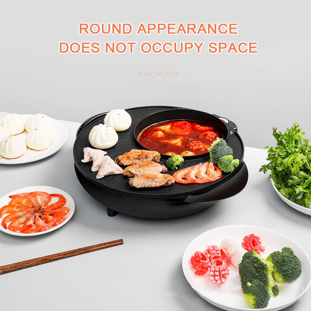 Multifunctional 2 In 1 SmokelessInstall Electric Grill Non-stick Easy Cleaning Smokeless Bbq