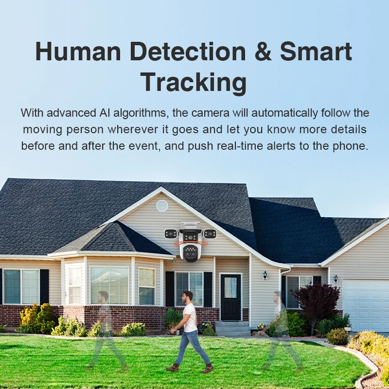 12MP 10X Zoom PTZ Camera panoramic 360 Camera Wide-range Coverage Human Tracking Alarm Network Camera Flexible Monitoring