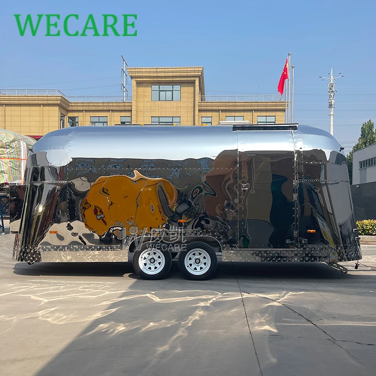 Wecare Mobile Pizza Truck Hotdog Remorque Foodtruck Airstream BBQ Food Carts and Food Trailer with Full Kitchen Equipments