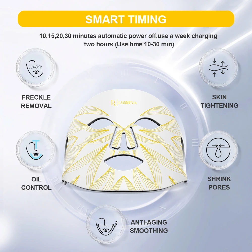 LAMOREVIA Photon rejuvenation mask instrument LED beauty mask face spectrograph beauty instrument household beauty instrument