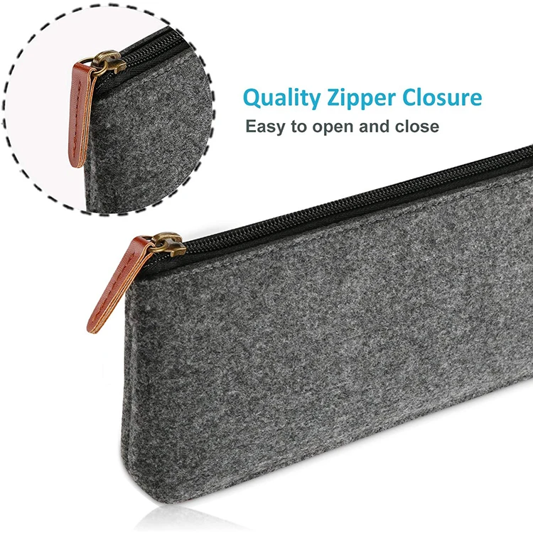 Large Capacity Felt Pencil Case Bag Organizer Pouch Box Holder Tin