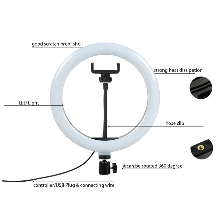 Hot sale 12 inch smd led ring light with tripod stand price