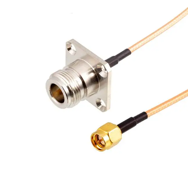 Front Mount Waterproof N Type Female to SSMA Male Pigtail RG316 Coaxial Cable