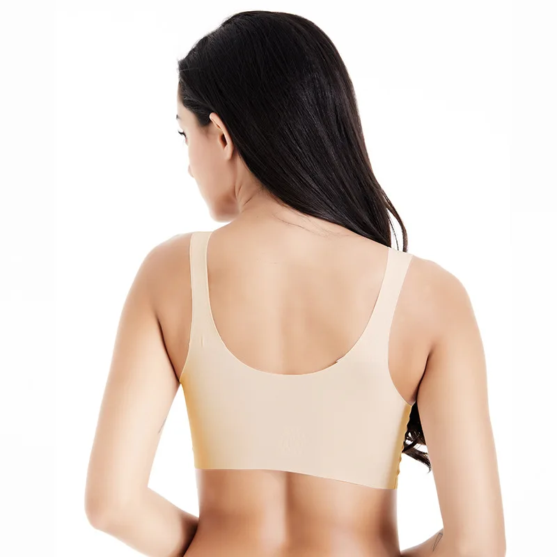 Woman sostenes sin costura one piece bra reggiseno senza cuciture traceless soutien-gorge sans armatures ice silk wirefree bra