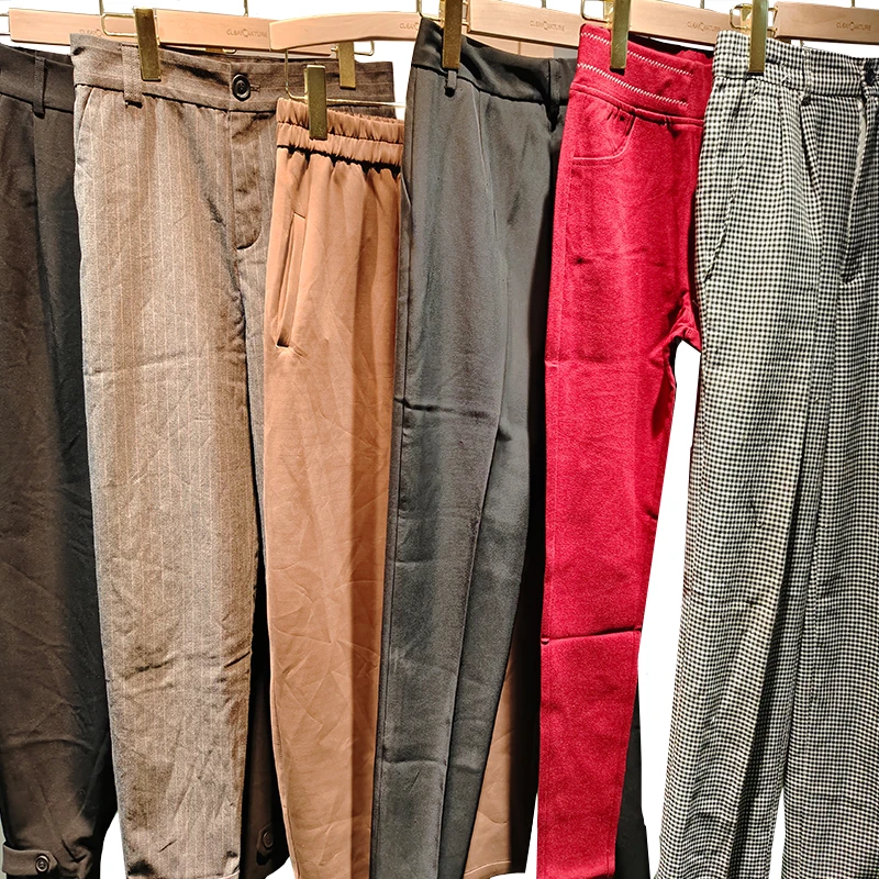 Guangzhou factory supplier summer clothes used lady cotton pants ukay bales  for wholesale
