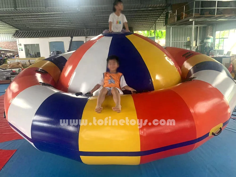 Inflatable Spinning UFO Towable Tube For Water Entertainment Inflatable Water Rotating Disco Boat