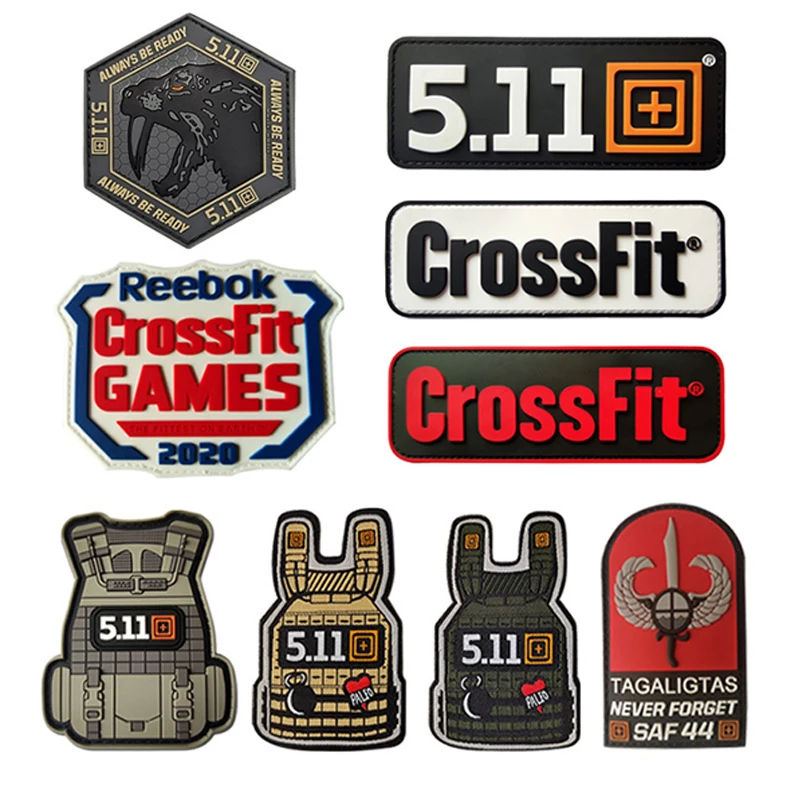 Free sample designer pvc patches hook and loop logo tactical patches for jackets custom Wholesale 2D 511 pvc patch hat