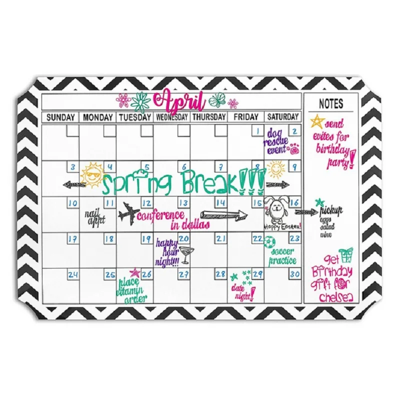 Dry Erase board 2024 Weekly Planner Organizer Reusable PVC/PET Material the Surface for  magnetic whiteboard calender