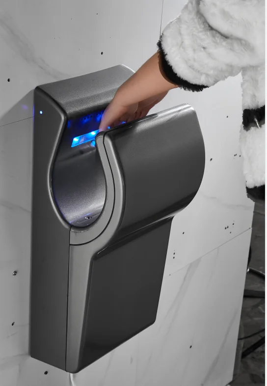 Wall mounted hand dryer high speed wind jet low noise automatic sensor 2000W power saving hand dryer for toilet