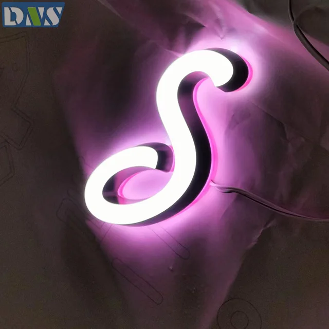 Denison storefront signs outdoor light alphabet letter acrylic led edge lit base sign colorful