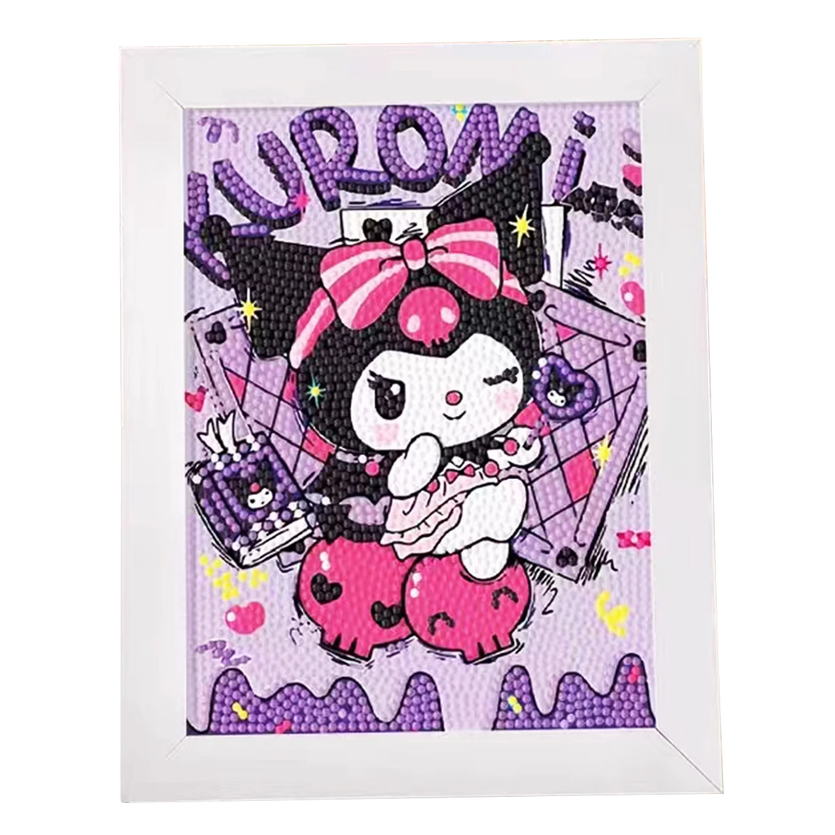 Customized Hand Square Cartoon Diamond Stickers Painting Canvas For Child