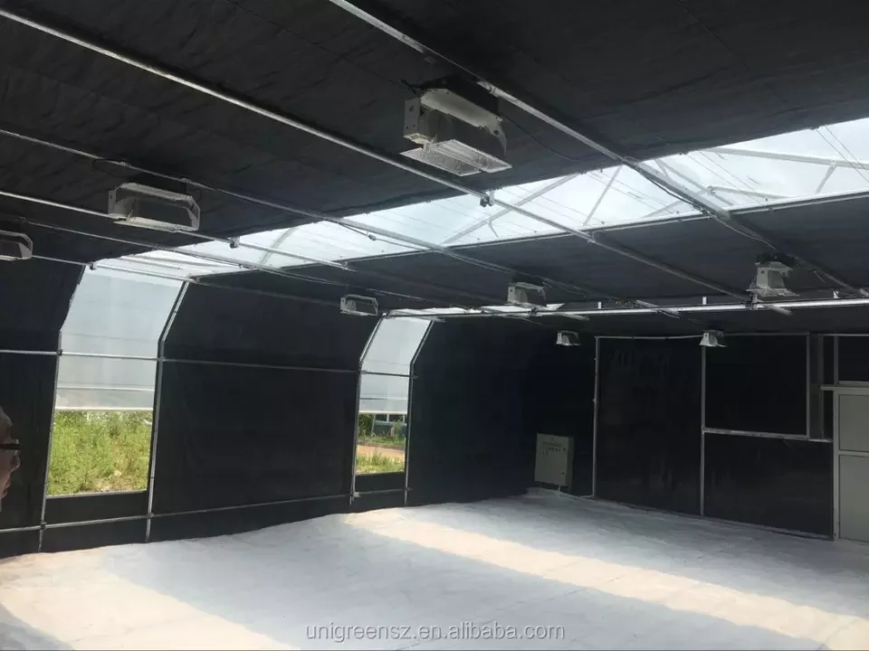 Factory Direct Sale Polycarbonate Greenhouse Aluminum Frame Auto Blackout 100% Light Deprivation Greenhouse