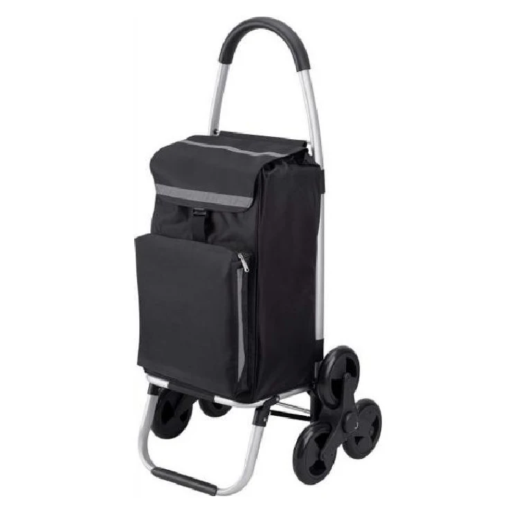 Folding Rolling Utility Cart Heavy Duty Stair Shopping Cart Portable Trolley Bag with Heavy Duty Bigger Rubber Tri-wheel Carton