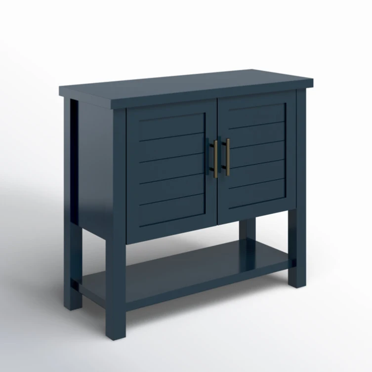 Factory Direct blue painting two door buffet cabinet living room storage cabinet with shelf