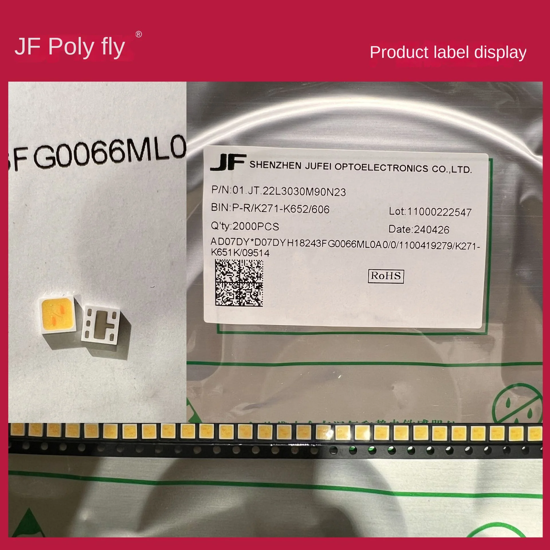 Jufei Высокая мощность 3030 SMD Светодиодная лампа с шариком двухцветный источник освещения функцией затемнения 6 В 2 Вт высокая эффективность света Chip3030 светодиод