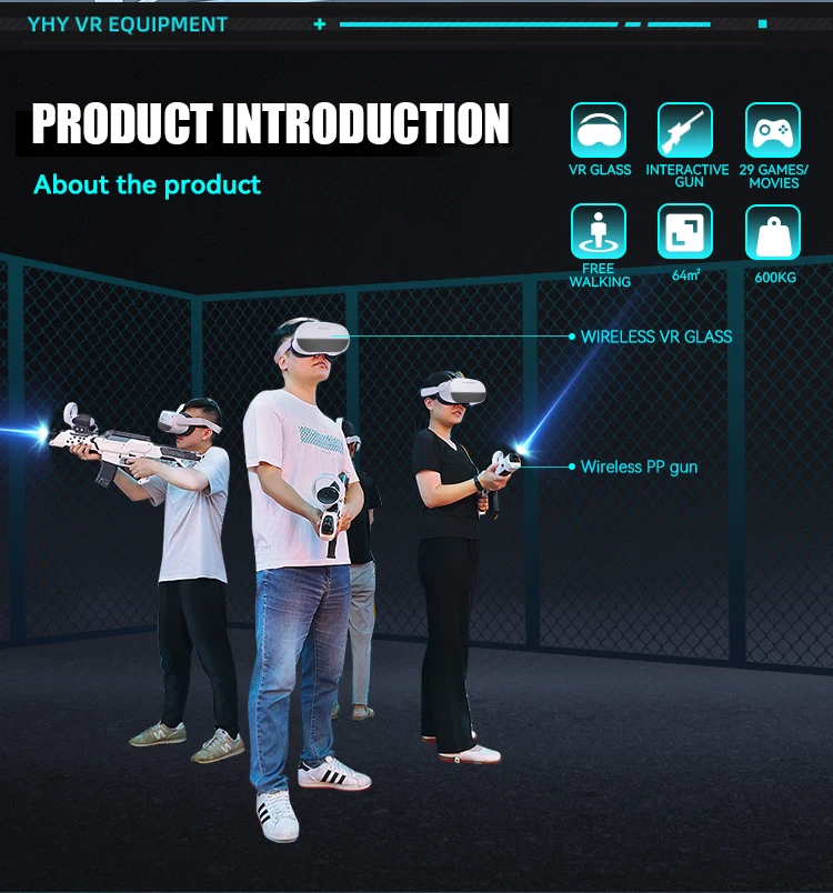 Free Roaming Virtual Reality Room 9d Simulator Game 4-6 Players VR Zone Shooting Game Machine