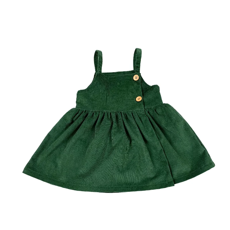 Custom spring autumn baby girl corduroy soft suspenders dress cute singlet overalls dress skirts