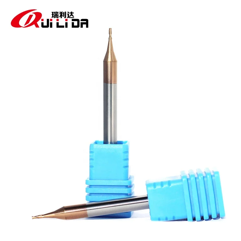 RLD HRC 55 solid carbide micro diameter end mill cutter 2flute cnc cutting tools for jewellery tools