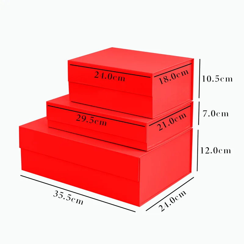 Custom gift packaging paper foldable magnetic gift box with ribbon closure