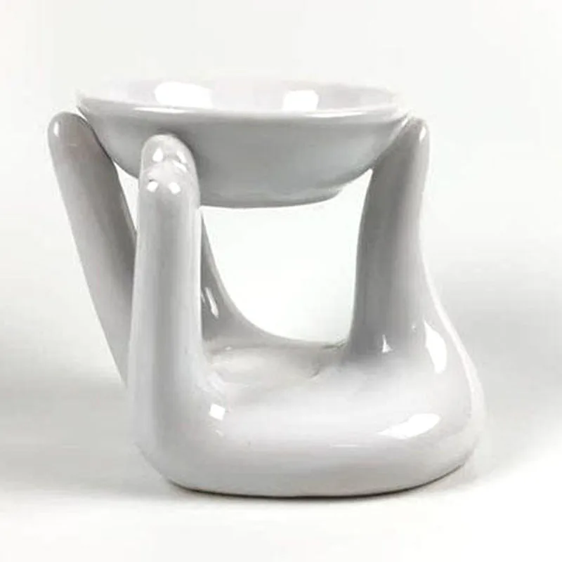 Ywbeyond Home Decoration Buddha Hand oil burner Ceramic Tealight Candle Holder Essential Oil Incense Burner Wax Warmer