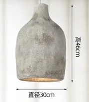 Modern Cement Resin E27 Droplight Wabi sabi Chandelier Hanging Nostalgic Vintage Pendant Lamp For Dining Room Bedside Restaurant