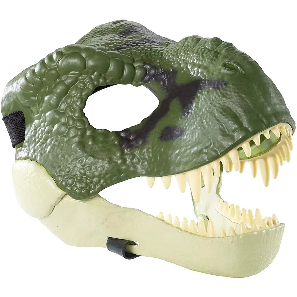 Manufacturer Customized Dinosaur Mask with Opening Jaw Halloween Festival Dinosaur Latex Mask