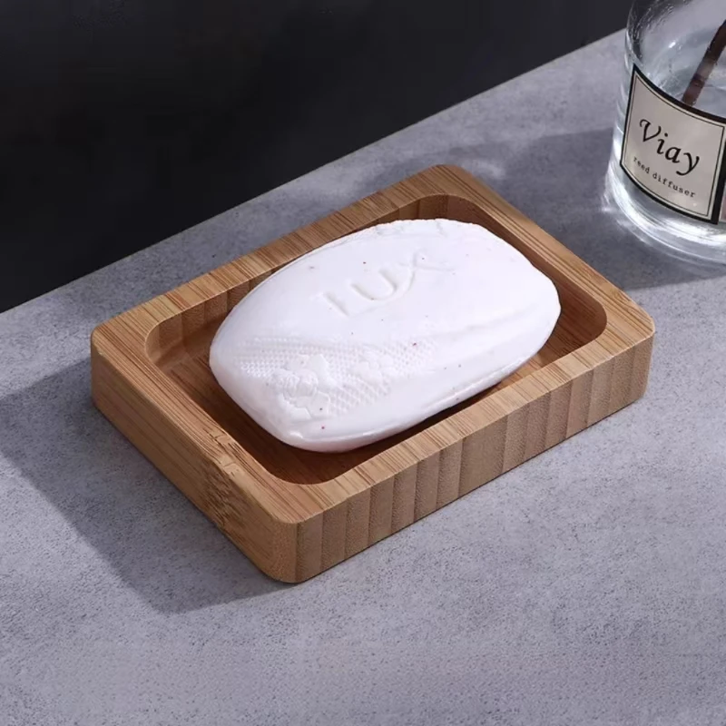 Natural Bamboo Bathroom Accessory-Cute Style Soap Tray Stand Shower Soap Holder
