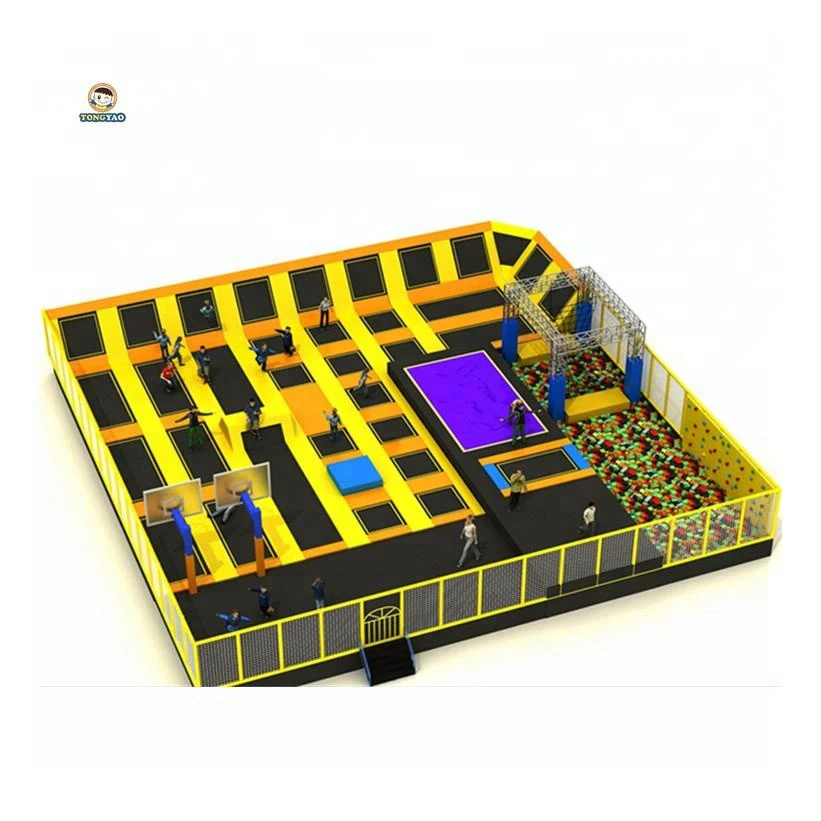 Custom big Size Foam Bungee Jumping Bed ft Kids slide indoor playground Outdoor Square Trampoline