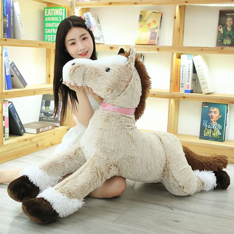 Wholesale Custom Stuffed Plush Toy Animal Horse Pillow Horse Doll Cartoon Riding Horse Soft Toy Teddy Bear Dolls For Kids Gift