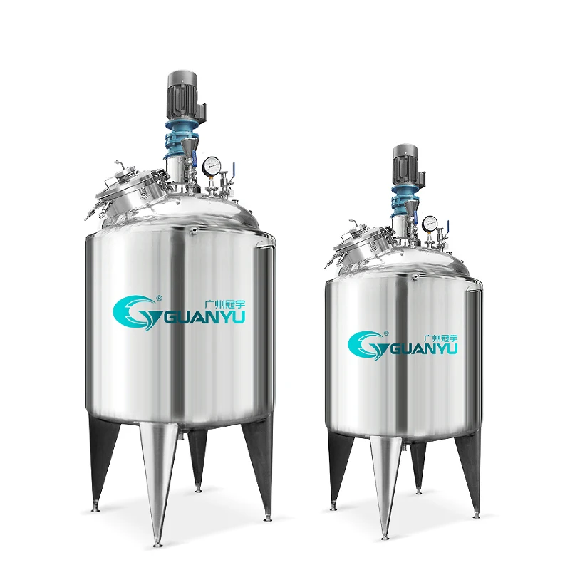 Guanyu 500L Stainless Steel Reactor Chemical Industrial Bio Reaction Mixer Mixing Fermentation Vessel Chemical