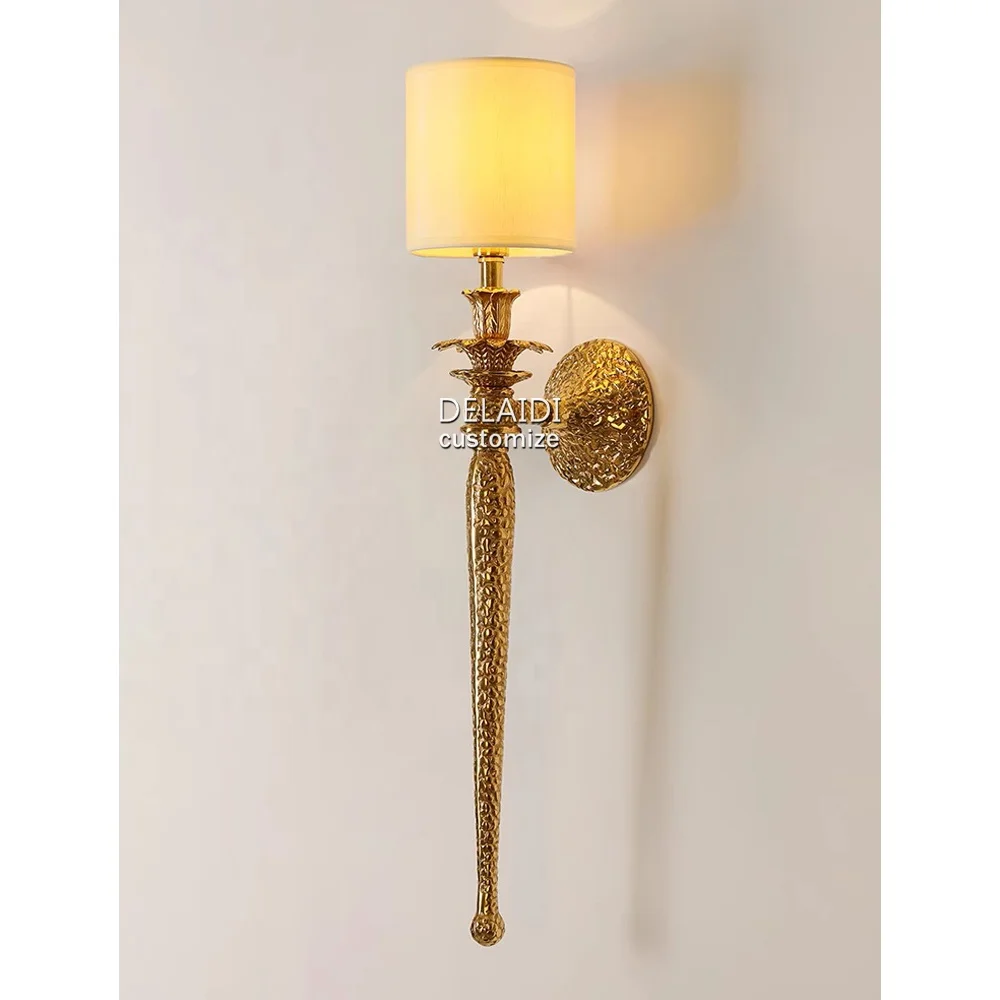 French wall light all copper luxury retro palace bedroom bed head living room TV background wall light corridor hallway antique