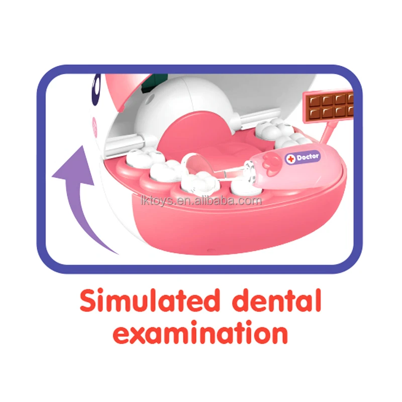 Lucky Toys Dentist Toy Pretend Play Hospital Set Doctor Role Play  Animal Rabbit Dentist Doctor Set Toys Teeth Cleaning Training