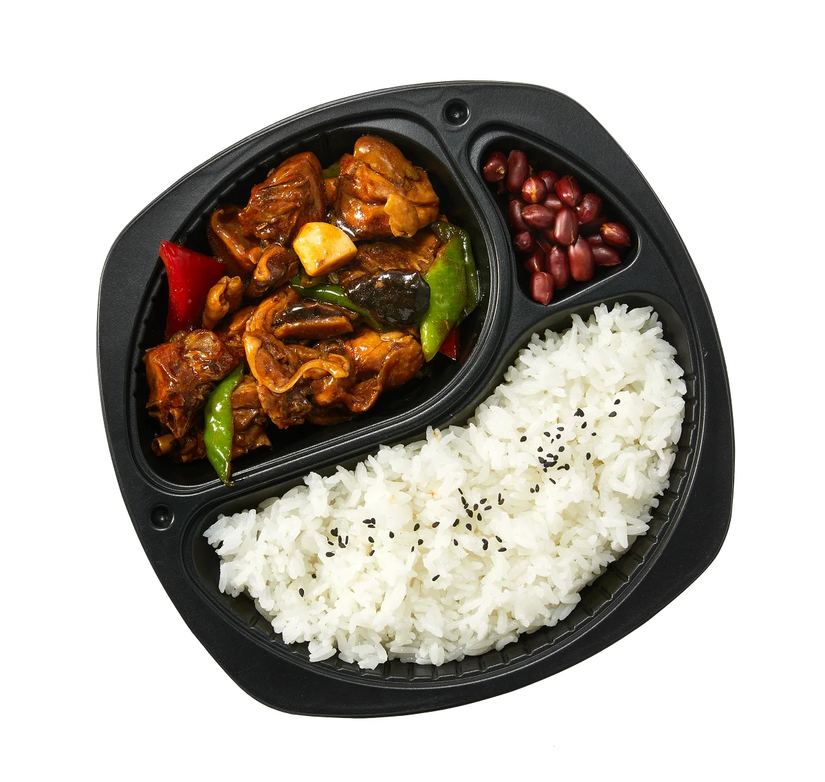 Disposable 3 compartments microwavable PP container food takeaway plastic meal boxes Chinese fast food box